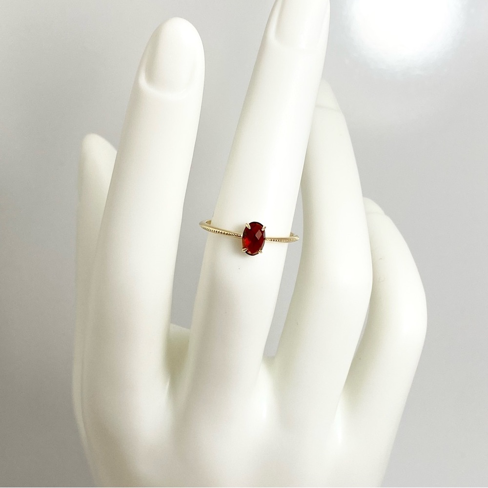 9K Yellow Gold w/ Real Oval Faceted January Garnet Birthstone Ring ❣️PRICE FIRM